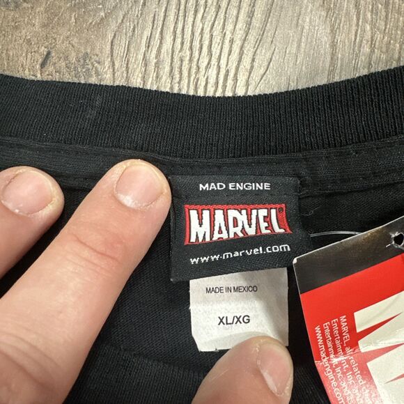Vintage NWT Marvel Captain America Mad Engine Graphic T-Shirt Black Size XL Y2K - Picture 5 of 5